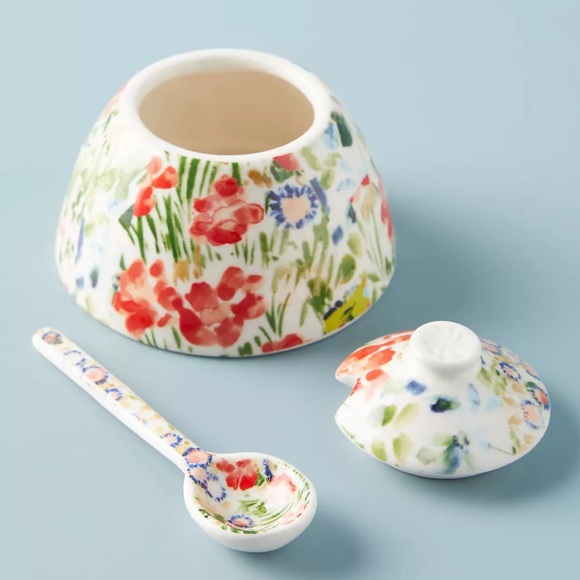 NWT Anthropologie Annie Sugar Pot and Spoon - Picture 2 of 5